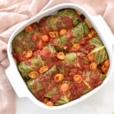 Tomato & Lentil Stuffed Cabbage Rolls in Baking Dish | Vitacost.com/Blog