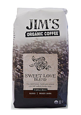 Jim's Organic Coffee Whole Bean Sweet Love Blend | Vitacost.com/blog