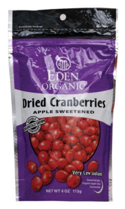 Eden Foods Organic Dried Cranberries Sweetened with Apple Juice | Vitacost.com/blog