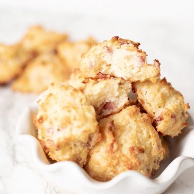 Ham and Cheese Gluten-Free Biscuits in White Bowl | Vitacost.com/blog