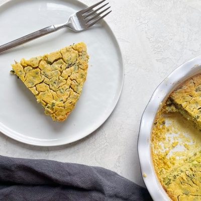 Homemade Vegan Asparagus & Kale Chickpea “Frittata" on Plate | Vitacost.com/Blog