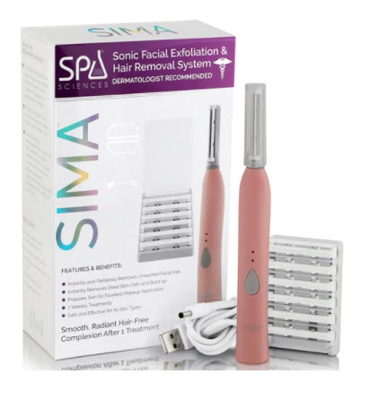 Spa Sciences SIMA Sonic Facial Exfoliation & Hair Removal System White | Vitacost.com/blog