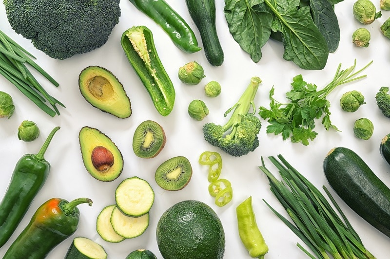 Group Of Green Vegetables And Fruits On White Background | Vitacost.com/Blog