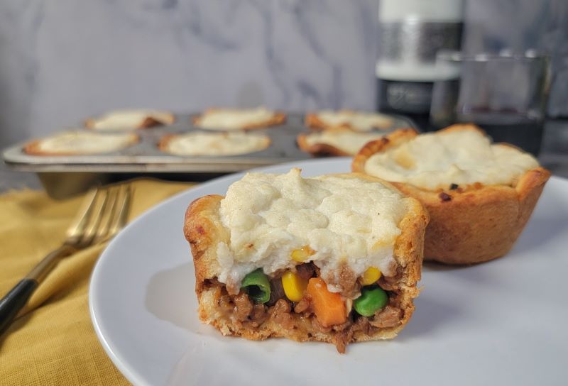 Mini Vegetarian Shepherd’s Pie on White Plate on Table | Vitacost.com/blog