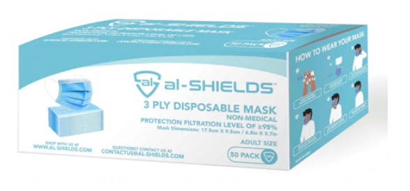 al-SHIELDS 3-Ply Disposable Adult Size Face Mask with Ear Loops al-SHIELDS 3-Ply Disposable Adult Size Face Mask with Ear Loops | Vitacost.com/blog