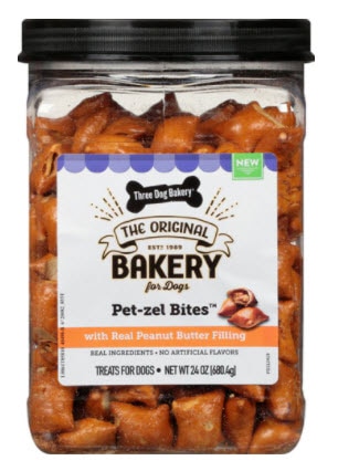 Three Dog Bakery Pet-zel Bites™ with Real Peanut Butter Filling Dog Treats | Vitacost.com/blog