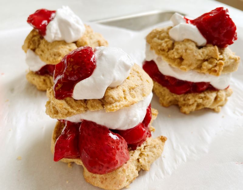 Rose-Enhanced Vegan Strawberry Shortcake on Parchment Paper | Vitacost.com/blog