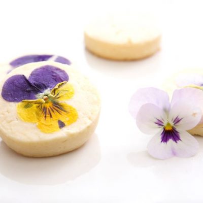 Edible Flower Vegan Almond Cookies on White background | Vitacost.com/blog