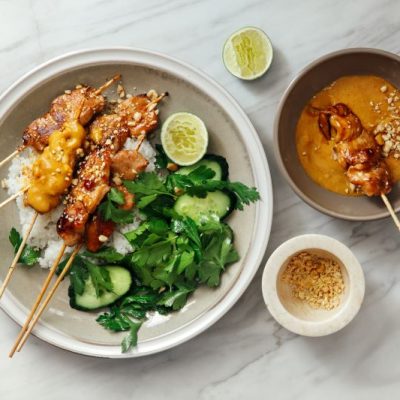 Chicken Satay Skewers with Sunflower Sauce | Vitacost.com/blog