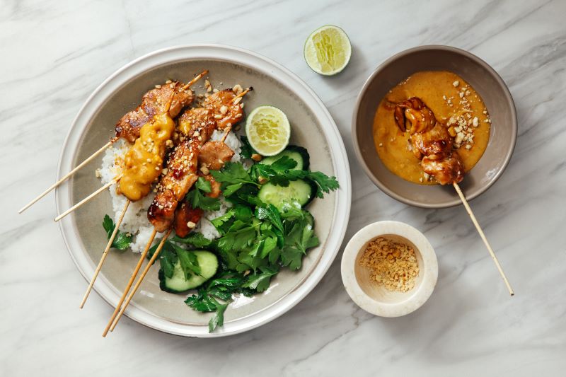 Chicken Satay Skewers with Sunflower Sauce | Vitacost.com/blog