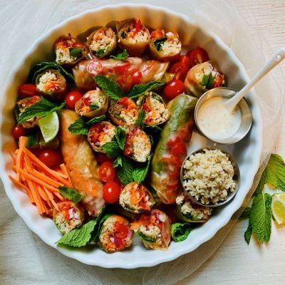 Mediterranean-Style Summer Rolls in Serving Bowl | Vitacost.com/blog
