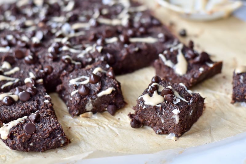 Fudgy Zucchini Brownie Recipe with Sea Salt & Cashew Glaze | Vitacost.com/blog