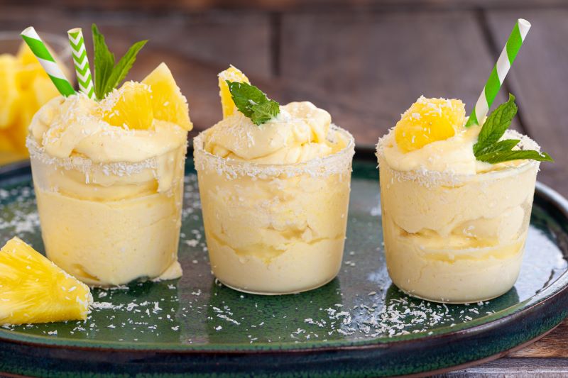 Copycat Frozen Pineapple Whip in Three Glasses | Vitacost.com/blog