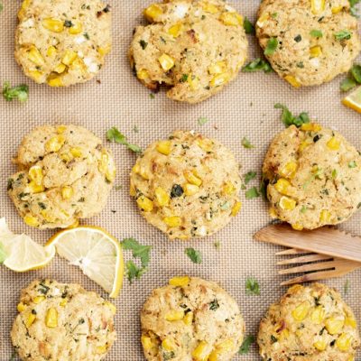Crab Cakes With Corn are Sprinkled With Parsley and Garnished With Lemon Wedges to Represent Healthy Crab Cake Recipe | Vitacost.com/Blog