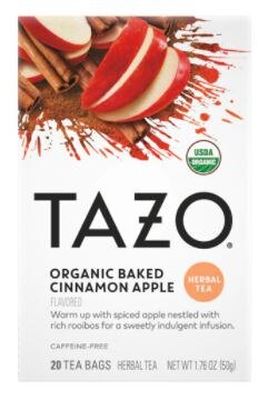 Tazo Organic Baked Cinnamon Apple Herbal Tea Bags Tazo Organic Baked Cinnamon Apple Herbal Tea Bags | Vitacost.com/Blog
