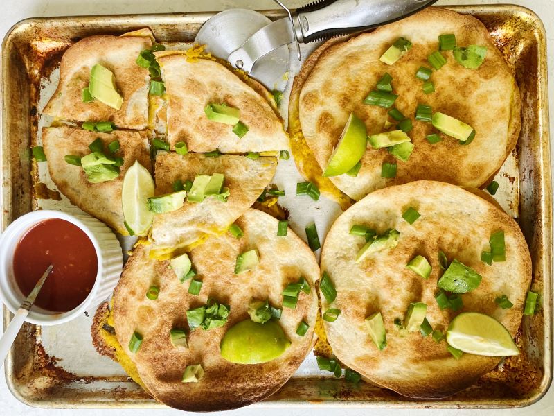 Spicy Vegan Sheet Pan Quesadillas with Avocado and Lime | Vitacost.com/blog