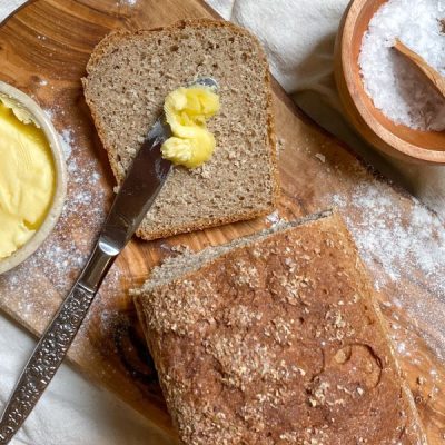 Homemade Dark Rye Bread on Cutting Board | Vitacost.com/blog