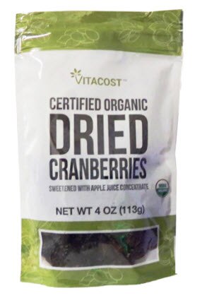 Vitacost Certified Organic Dried Cranberries Vitacost Certified Organic Dried Cranberries | Vitacost.com/blog
