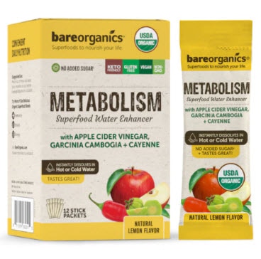 BareOrganics Metabolism Blend Superfood Water Enhancer Natural Lemon | Vitacost.com/blog