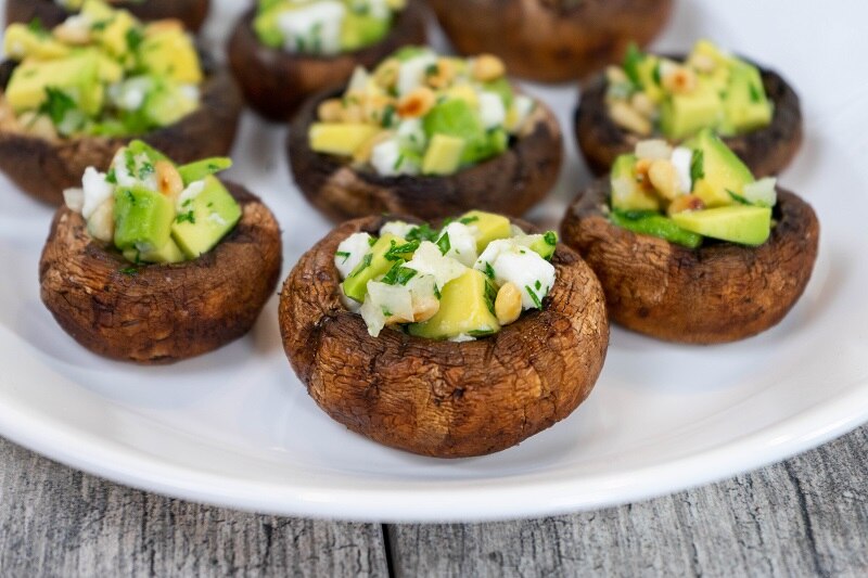 Avocado Stuffed Mushrooms