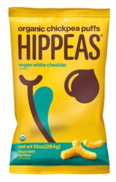 Hippeas Organic Vegan White Cheddar Chickpea Puff Hippeas Organic Vegan White Cheddar Chickpea Puffs | Vitacost.com/Blog