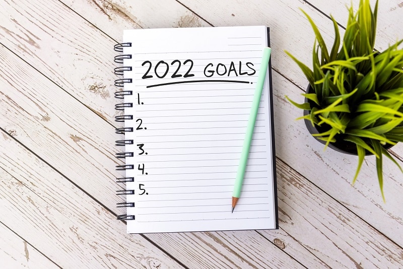 2022 Goals Written in Spiralbound Notebook | Vitacost.com/Blog