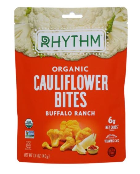 Rhythm Superfoods Organic Cauliflower Bites Buffalo Ranch | Vitacost.com/Blog