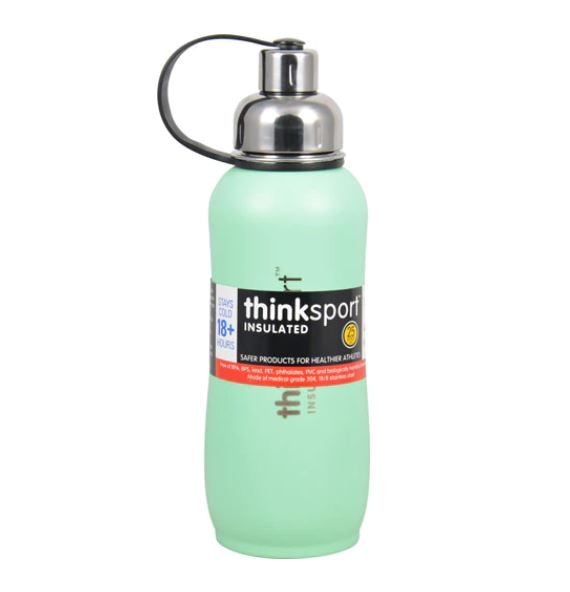 Thinksport Insulated Sports Bottle Coated Mint Green | Vitacost.com/Blog