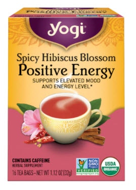 Yogi Positive Energy Tea Spicy Hibiscus Blossom | Vitacost.com/blolg