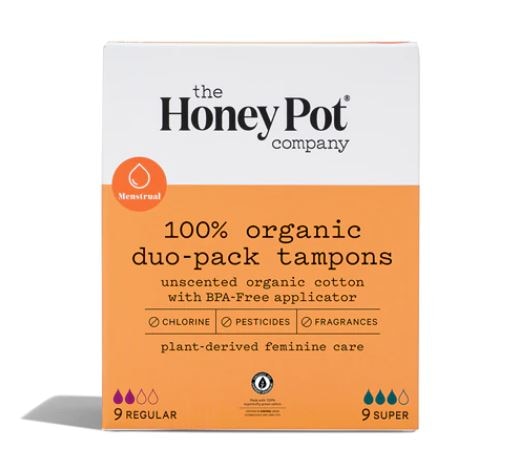 The Honey Pot Duo Pack Organic Bio-Plastic Applicator Tampon | Vitacost.com/Blog