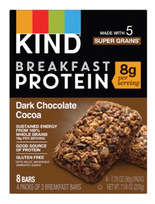 Kind Breakfast Bars 8G Protein Gluten Free Dark Chocolate Cocoa | Vitacost.com/blog