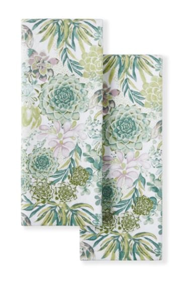 Martha Stewart Essentials Town and Country Kitchen Towel Set Succulents | Vitacost.com/Blog