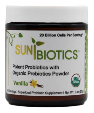 Sunbiotics Potent Probiotics with Organic Prebiotics Powder Vanilla | Vitacost.com/blog