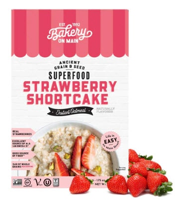 Bakery On Main Ancient Grains Instant Oatmeal Strawberry Shortcake | Vitacost.com/blog