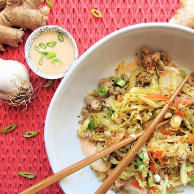 Homemade Egg Roll in a Bowl with Spicy Drizzle | Vitacost.com/Blog