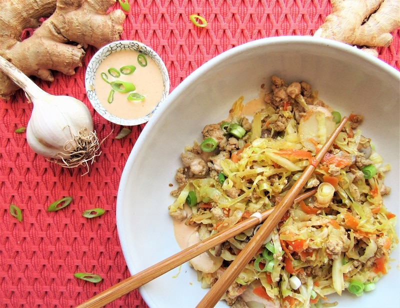 Homemade Egg Roll in a Bowl with Spicy Drizzle | Vitacost.com/Blog
