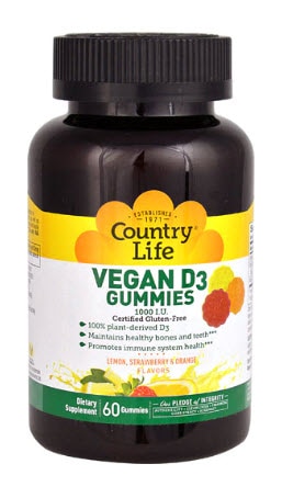Country Life Vegan D3 Gummies Lemon Strawberry & Orange | Vitacost.com/blog