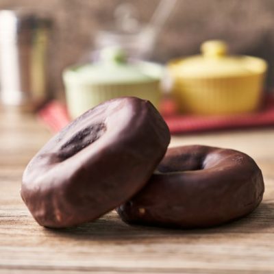 Chocolate Protein Donuts on Wooden Countertop | Vitacost.com/blog