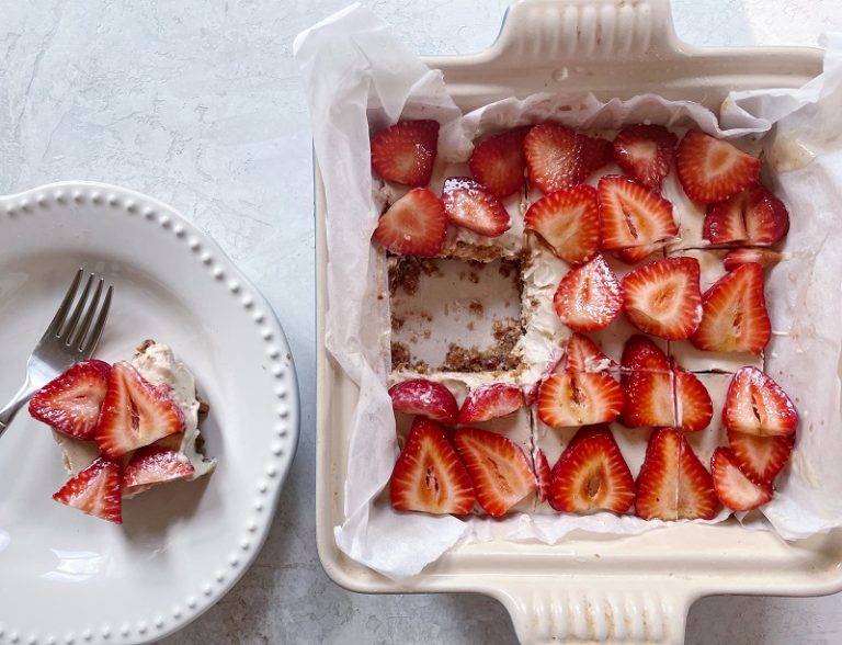 NoBake Vegan Strawberry Cheesecake Bars Vitacost Blog