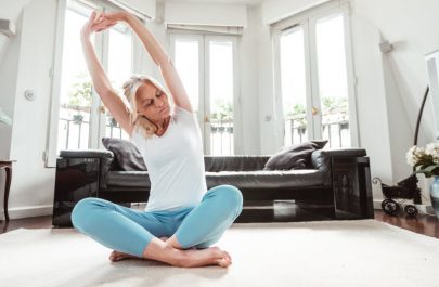 Stretches to Relieve Stress on Floor in Living Room | Vitacost.com/blog