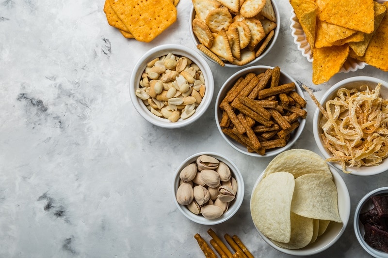 White Bowls Filled with Better-for-You Snacks on Table | Vitacost.com/Blog