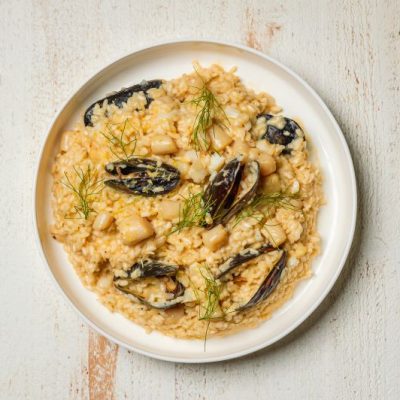Seafood Risotto with Scallops and Mussels