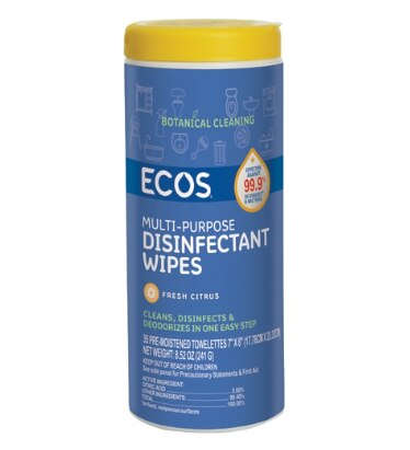 ECOS Multi-Purpose Disinfectant Wipes Fresh Citrus