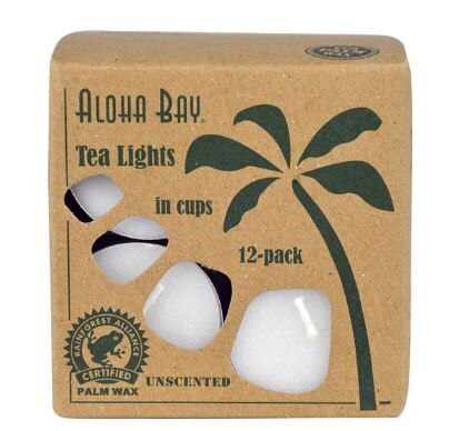 Aloha Bay Palm Wax Tea Lights in Cups