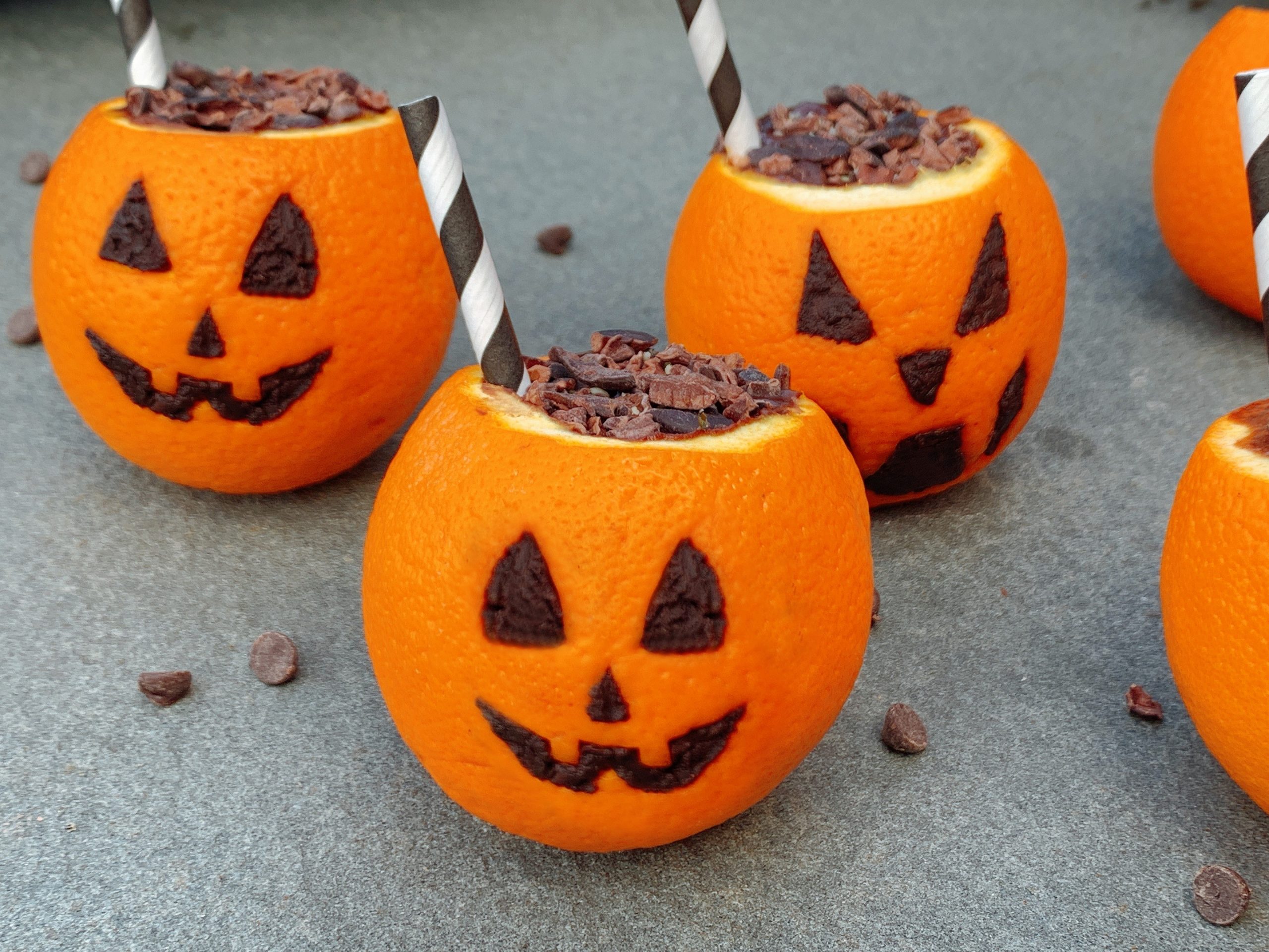 Chocolate Pudding Jack-o-Lantern Cups