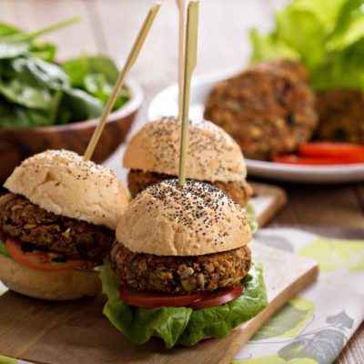 Oven-Baked Black Bean Sliders on Poppy Seed Buns
