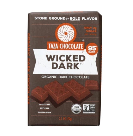 Taza Chocolate Organic Dark Chocolate Bar Stone Ground Wicked Dark