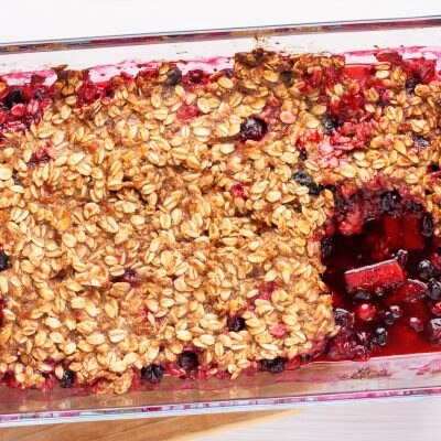 Apple Cranberry Crisp in Baking Pan