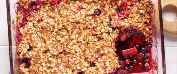 Apple Cranberry Crisp in Baking Pan
