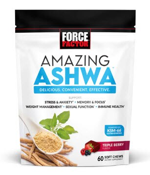 Force Factor Amazing Ashwa - Ashwaghanda Supplement Triple Berry